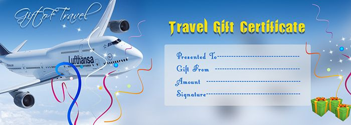Travel gift certificate template-airplane