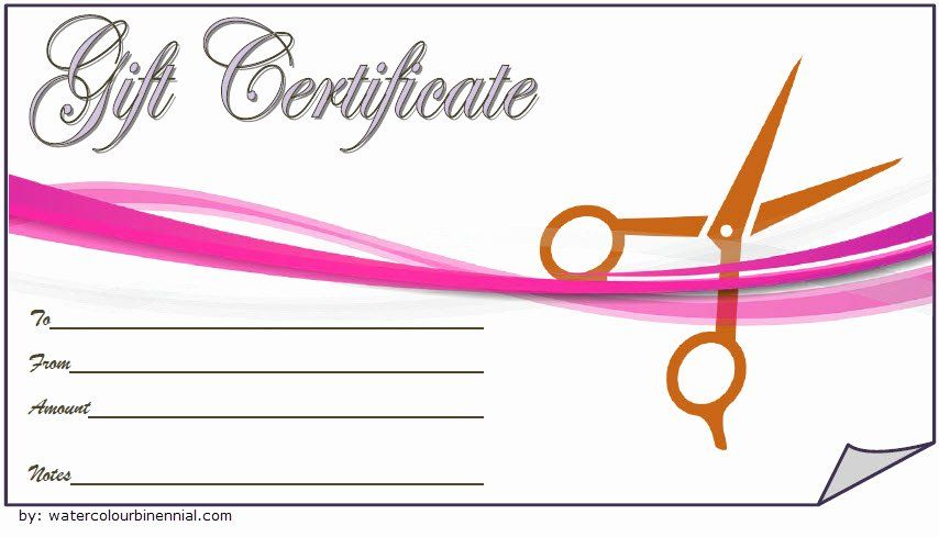 pink-Free Printable Hair Salon Gift Certificate Template