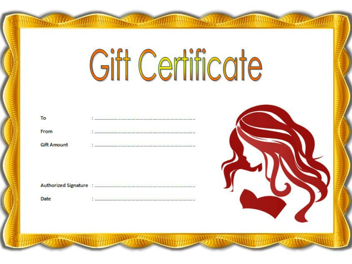 sample-Free Printable Hair Salon Gift Certificate Template
