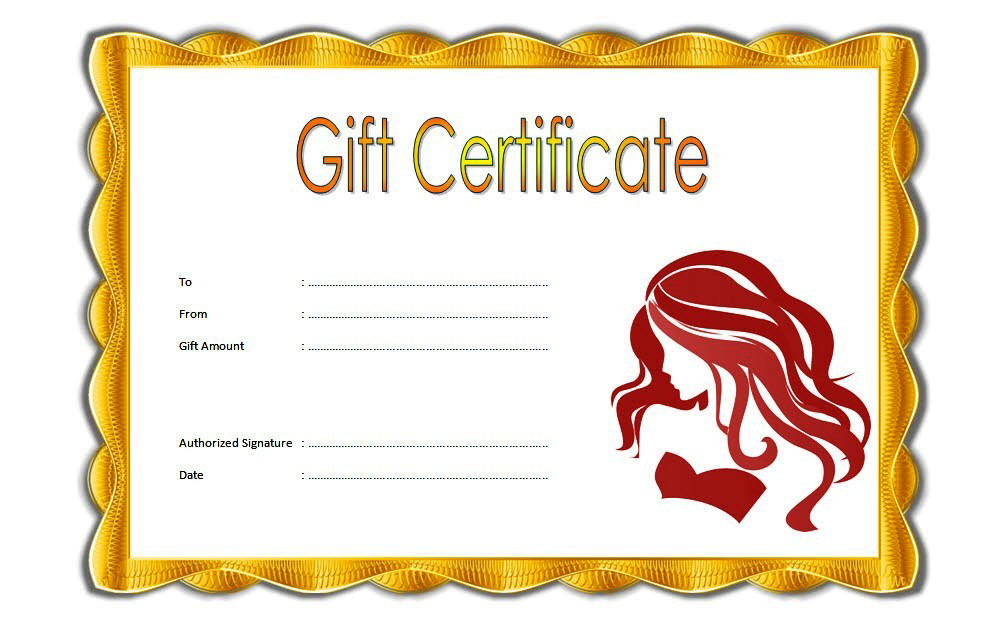 sample-Free Printable Hair Salon Gift Certificate Template